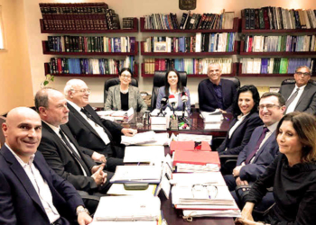 ישיבת הוועדה לבחירת שופטים, פברואר 2018. משמאל: אפי נוה | משרד המשפטים