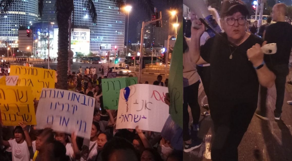 שפי פז והילדים המפגינים, הערב בעזריאלי