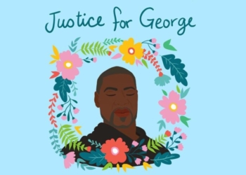 איור של ג'ורג' פלויד | קרדיט : screen shot from