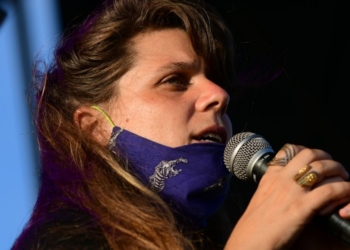 דפני ליף בהפגנה בצ'ארלס קלור הקיץ | צילום: תומר נויברג, פלאש 90