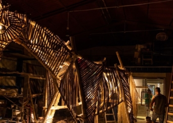 הסוס הטרויאני שיוצב הערב בבלפור | צילום: מולי גולדברג