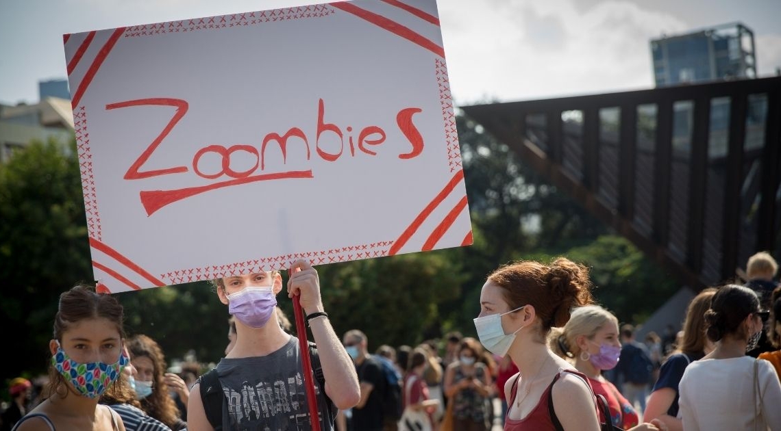 הפגנת התלמידים בכיכר רבין לפני חודשיים | צילום: מרים אלסטר, פלאש 90