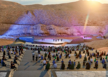 הדמיית האמפי תיאטרון במכתש רמון | באדיבות ״אב אדריכלים״